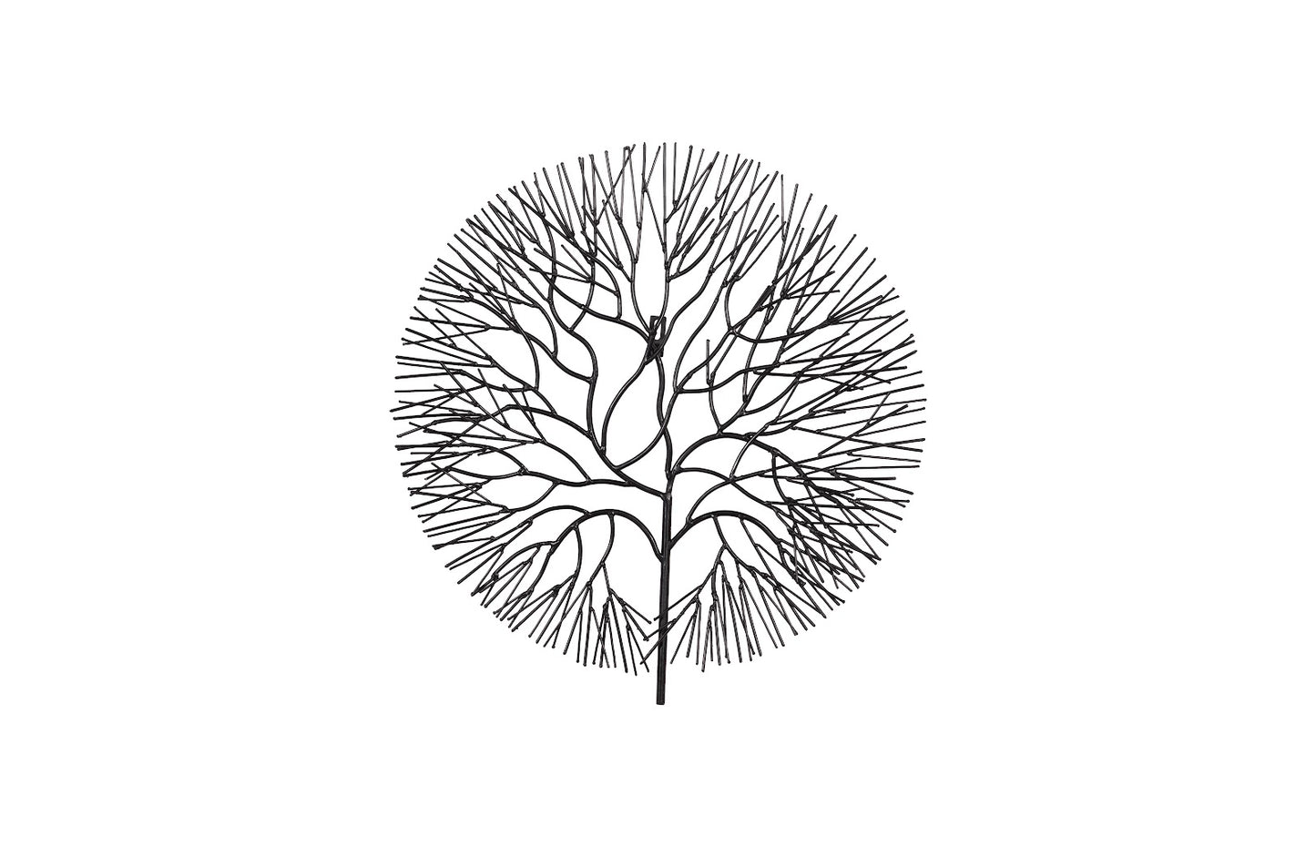 Wire Tree Wall Art, Small, Circle, Metal, Black