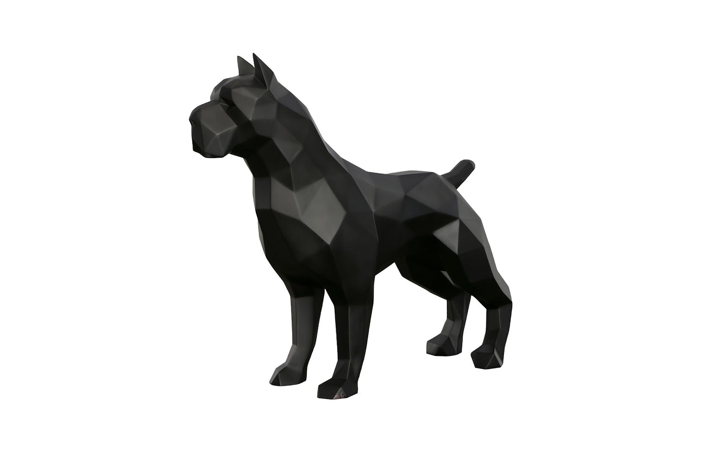 Pitbull Facet Sculpture, Matte Black