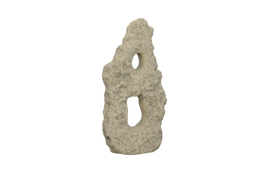 Cast Stone Table Top Sculpture, Double Hole, Roman Stone