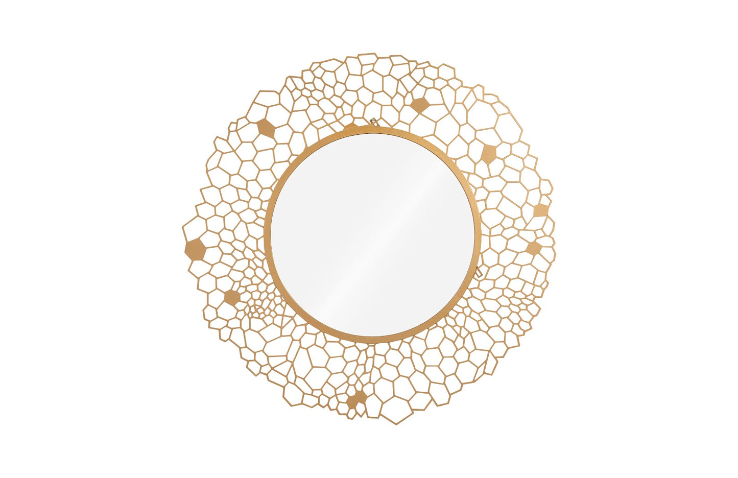 Round Honeycomb Mirror Brass