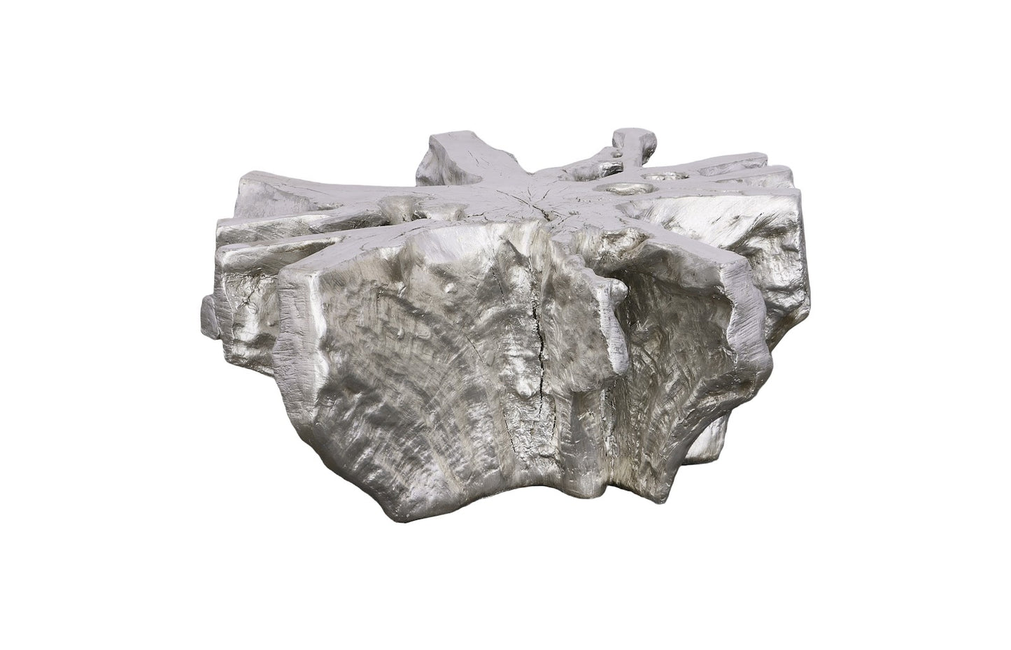 Asterisk Cast Root Coffee Table, Silver Leaf