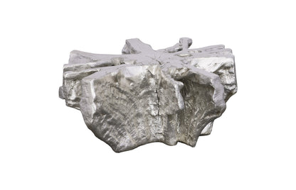 Asterisk Cast Root Coffee Table, Silver Leaf