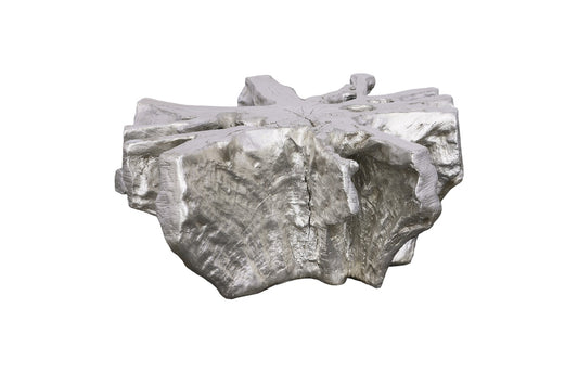 Asterisk Cast Root Coffee Table, Silver Leaf