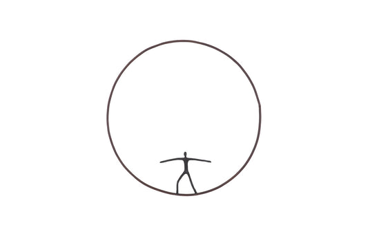 Olympic Figure in Iron Ring, Black, Rust,  Style C