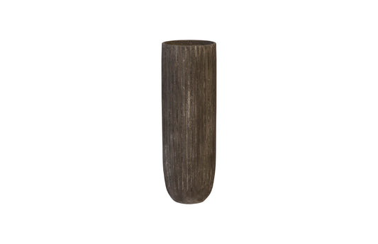 Fluted Planter, Large, Gray