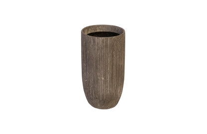 Fluted Planter, Small, Gray
