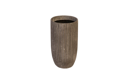Fluted Planter, Small, Gray